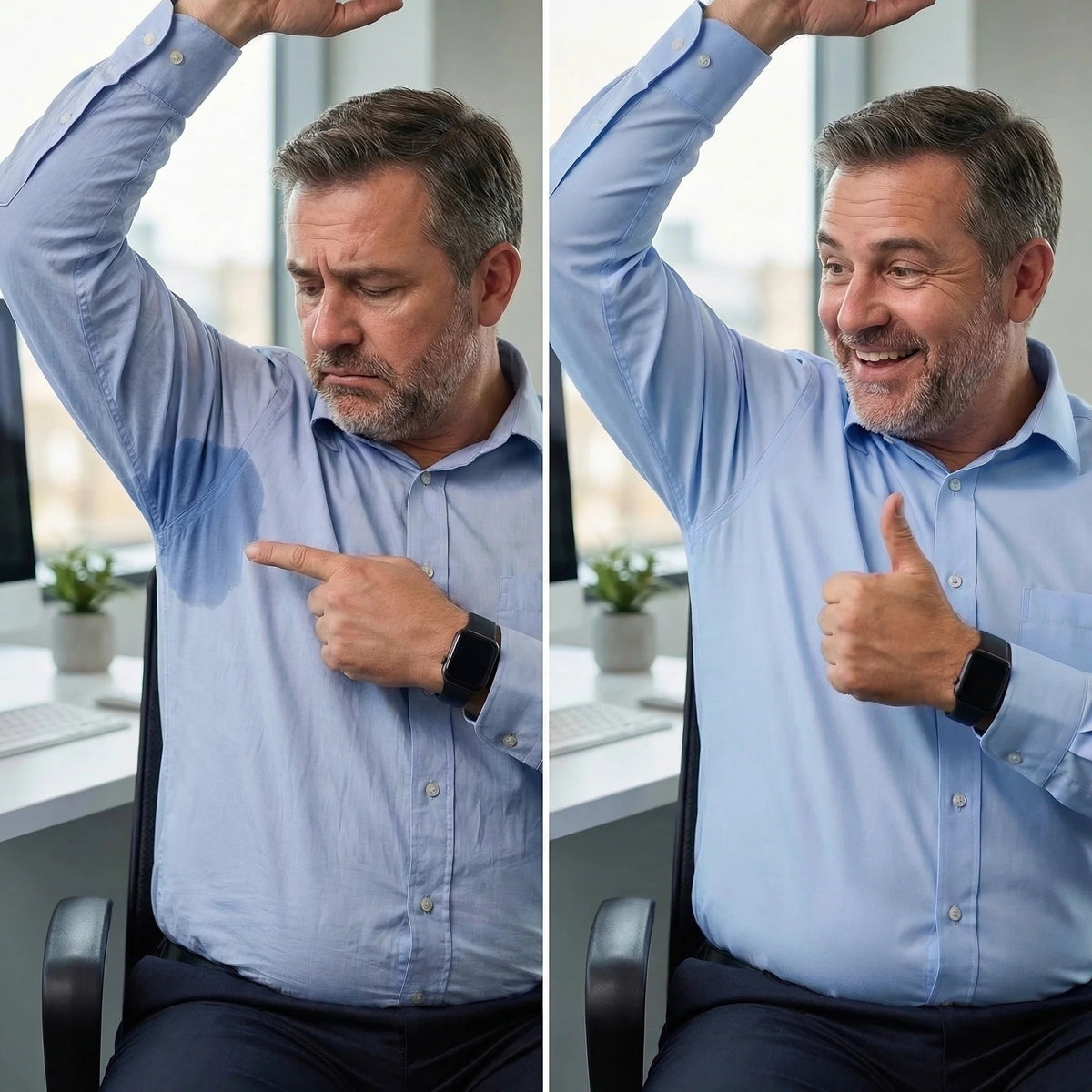 Montelven Glatt light-blue shirt showing easy-care performance
