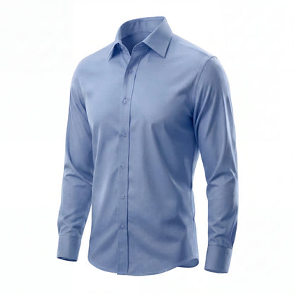 Montelven Glatt light-blue wrinkle-free shirt product view