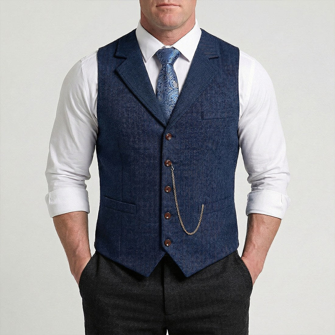 Lancaster Men's Waistcoat with Detachable Chain