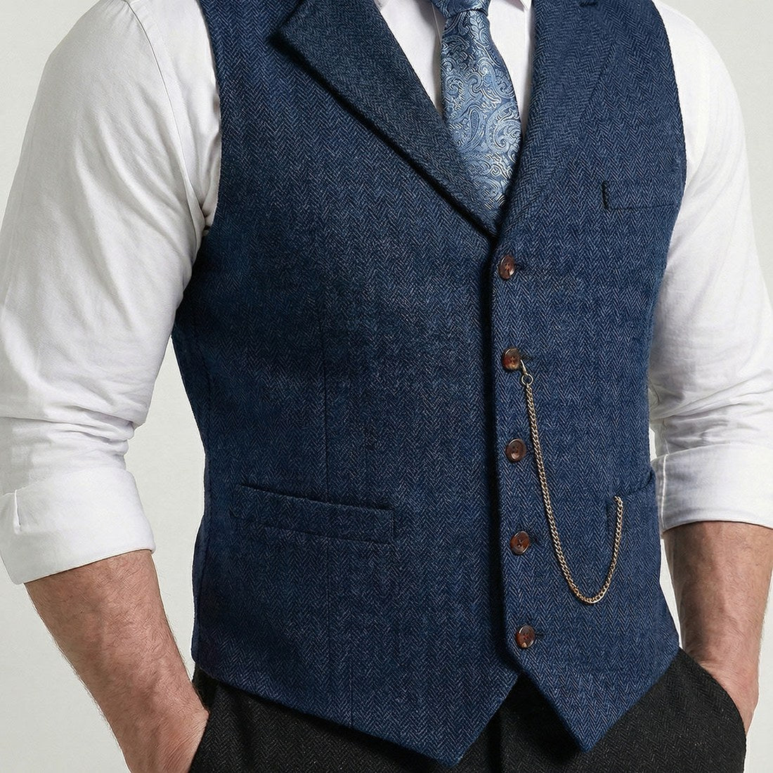 Lancaster Men's Waistcoat with Detachable Chain